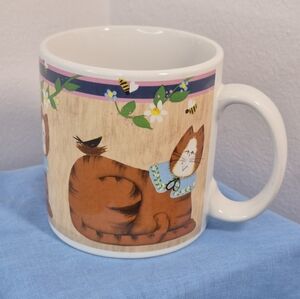 Sakura Garden Cats Fiddlestix Coffee Mug 12 oz NWOT
